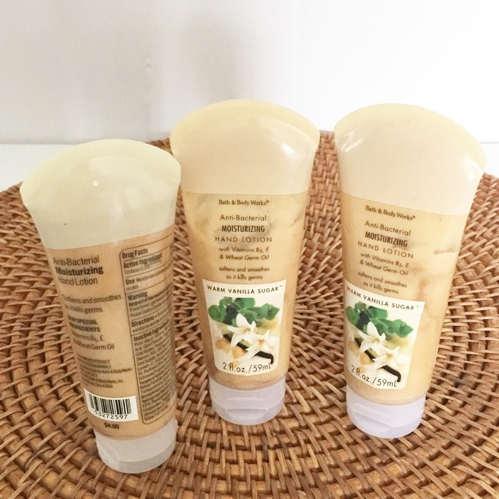 Bath And Body Works Anti Bacterial Lotion 2 oz Warm Vanilla Sugar X3